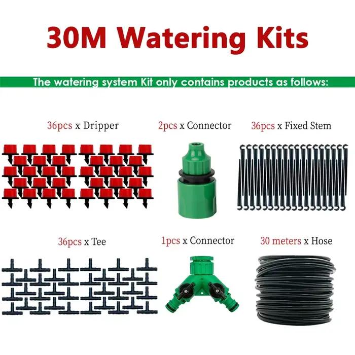 Système d'irrigation goutte-à-goutte DIY pour serre 10M-30M