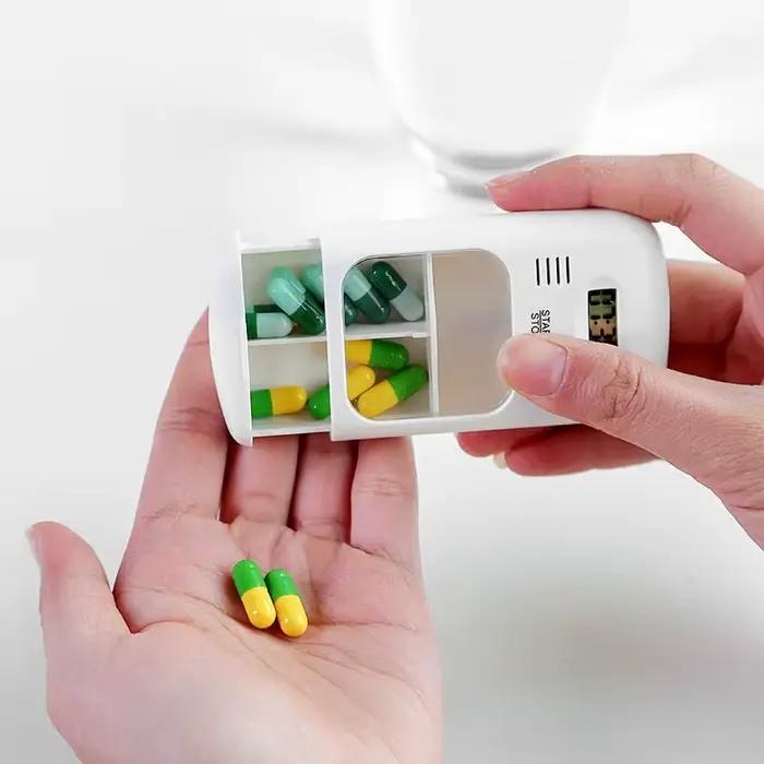 Mini pilule Portable rappel alarme de médicaments minuterie boîte électronique organisateur LED affichage étui à médicaments réveil rappel boîte à pilules