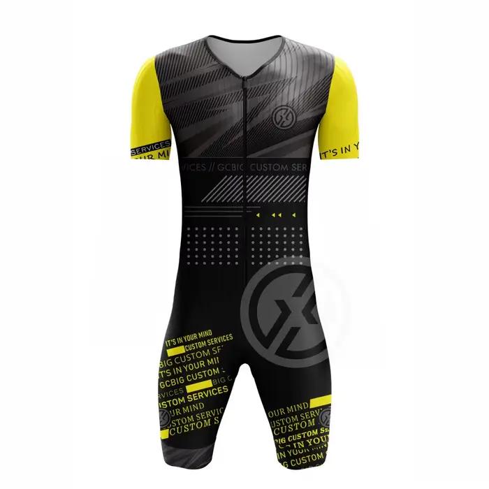 Combinaison de course de Triathlon pour hommes, Trisuit de cyclisme, vêtements de Performance à manches courtes, séchage rapide, Speedsuit Gcbig Sport, été