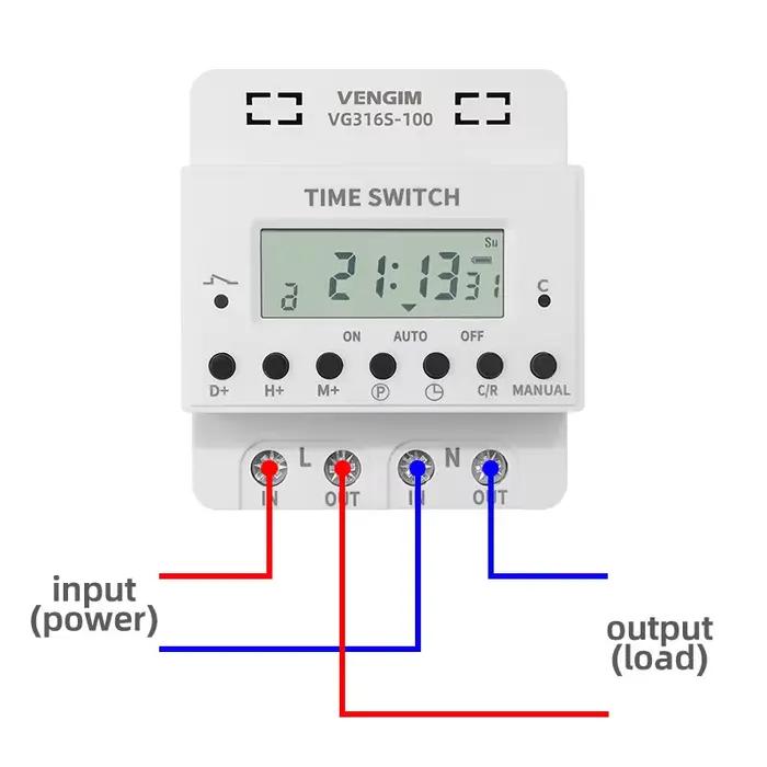 Minuterie numérique Programmable 60A 80A 100A