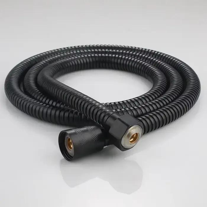 Tuyau nouveau tuyau d'arrosage tuyau d'eau de jardin Flexible SUS304 tuyaux de douche noir accessoires salle de bains 1.5/2M Extension extensible