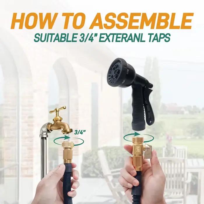 Tuyau d'arrosage extensible de 25 à 125 pieds