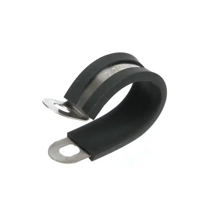 10 pièces/20 pièces doublées de caoutchouc P Clips câble montage tuyau collier de serrage tuyaux de fixation en acier inoxydable matériel attaches 6-24mm