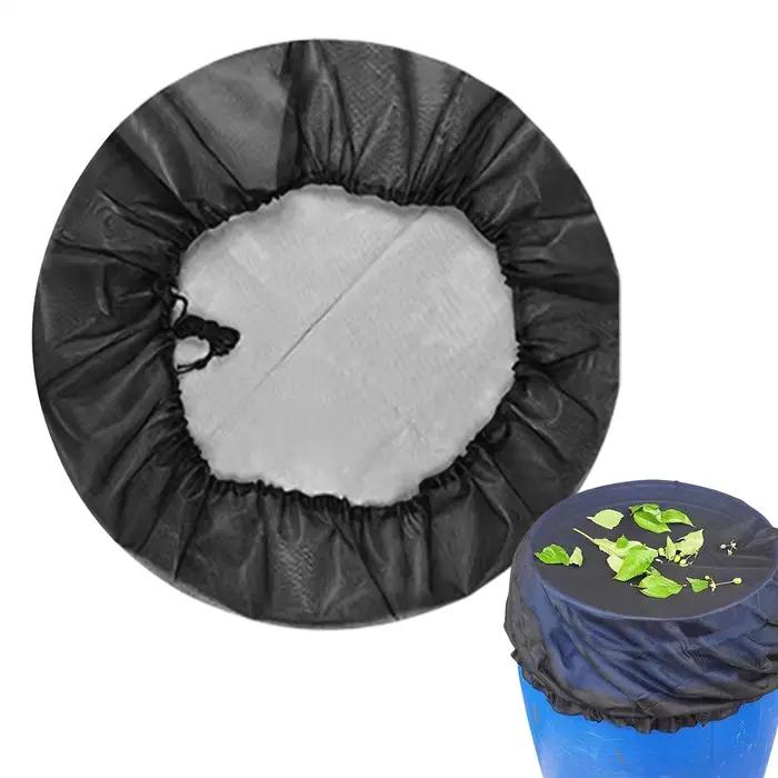 Couverture en filet pour baril de récupération d'eau de pluie avec cordon de serrage réglable