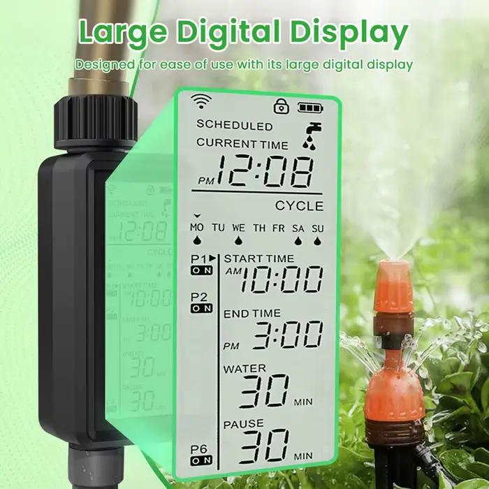 AVATTO Tuya WIFI minuterie d'arrosage de jardin intelligente avec grand écran LCD pour l'irrigation domestique et