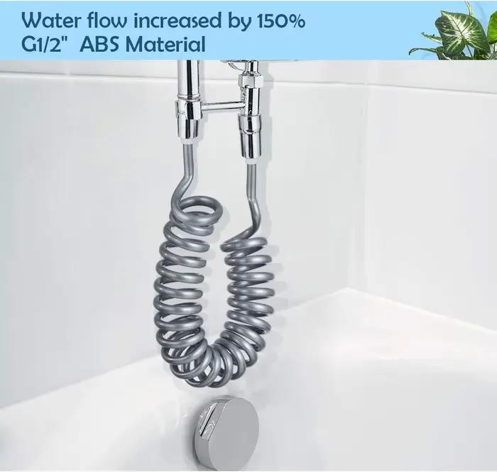 Nouveau 1.5/2/3/5M ressort Flexible rétractable tuyau pour pomme de douche toilette Bidet