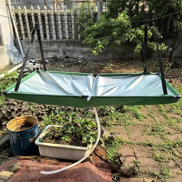 Collecteur d'eau de pluie pour jardin, tapis de récupération d'eau avec tuyau, filtre attrape-pluie pour pelouse, extérieur, jardin, balcon, camping
