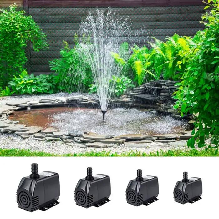 Pompe à eau submersible noire ultra-silencieuse avec ventouse réglable pour étangs