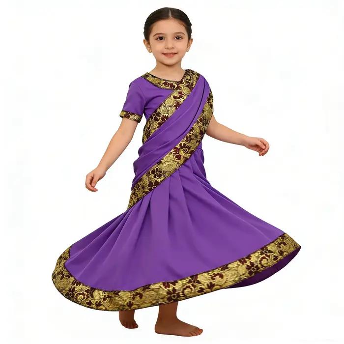 Costume traditionnel de princesse Sari pour filles indiennes, vêtements de la Nativité, robe ethnique