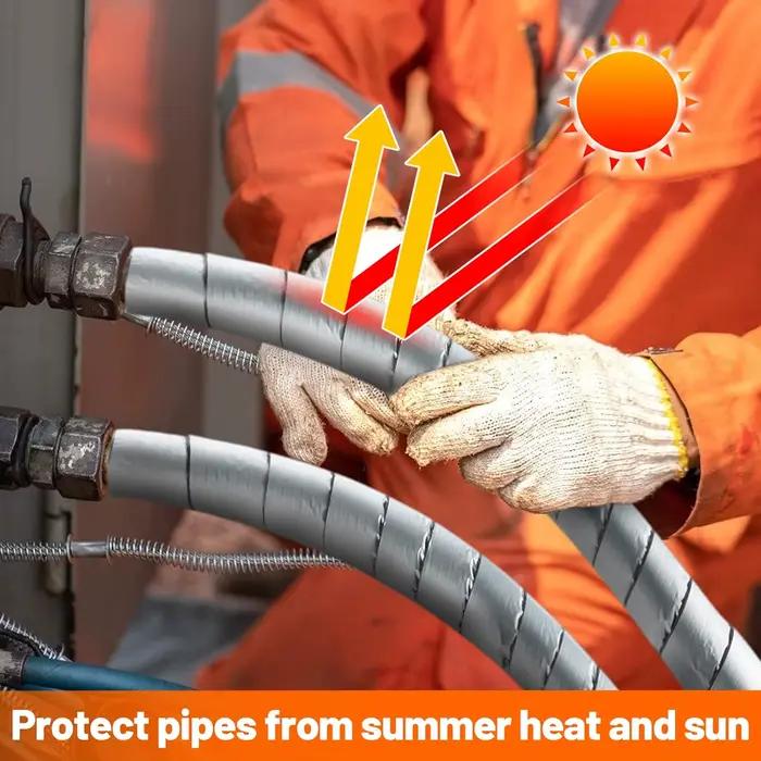 Bande Isolante Autocollante En Mousse Et Feuille D'Aluminium Pour Protection Hivernale Des Conduites D'Eau Chaude Et Froide Installation Facile Sécurité Durabilité
