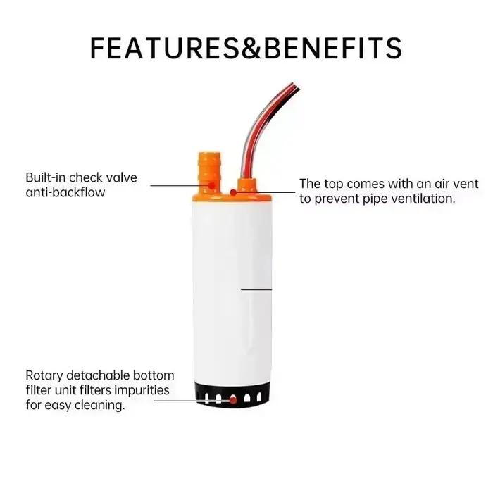 12V 21L/min RV pompe Submersible Micro