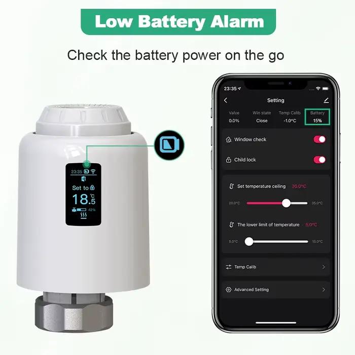 Tuya TRV Wifi Thermostat intelligent tête thermostatique radiateur vanne actionneur chauffage régulateur de température Alexa Google Home
