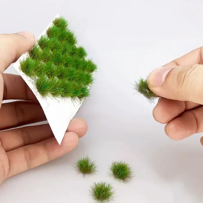Miniatures bricolage Simulation gazon chemin de fer paysage scène de construction modèle d'herbe touffe