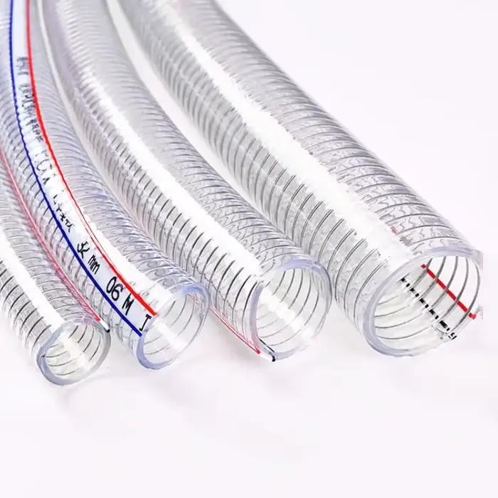 Tuyau de plomberie en PVC souple Transparent de haute qualité avec pompe à eau en fil d'acier Tube Flexible