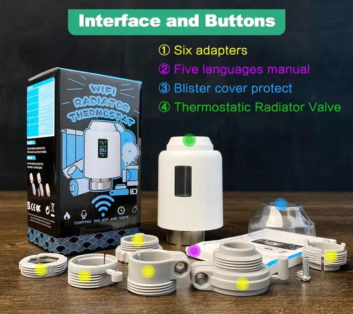 Tuya TRV Wifi Thermostat intelligent tête thermostatique radiateur vanne actionneur chauffage régulateur de température Alexa Google Home