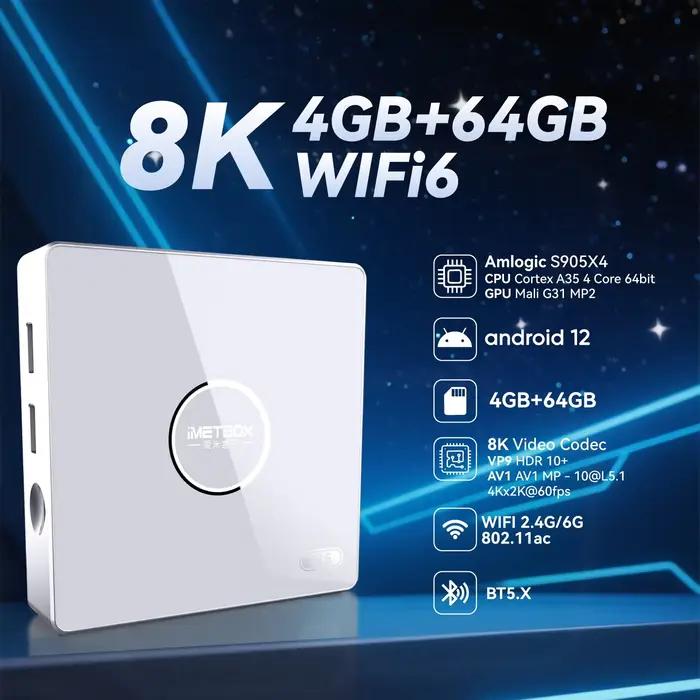 [Authentique] Boîtier TV Android 8K 4G 64 Go IMETBOX M8 2026 pour Corée, Japon, États-Unis, Canada, Royaume-Uni, Singapour, Australie (pk evpad ubox)