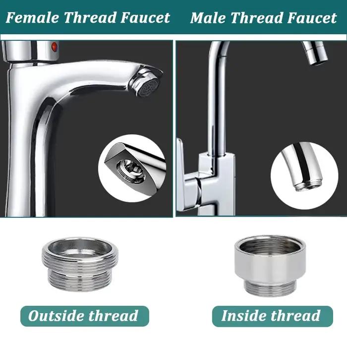 Ensemble d'adaptateur de robinet de cuisine 18 / 20 / 22 / 24mm à 22mm avec rondelle métal mâle femelle économie