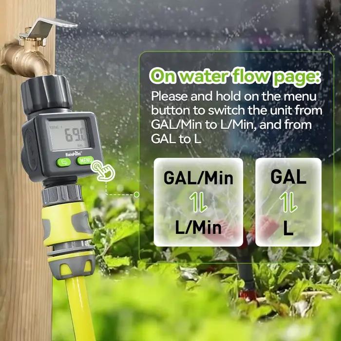Débitmètre d'eau, mesure du consommation de gallon/liter et du débit pour le remplissage du réservoir