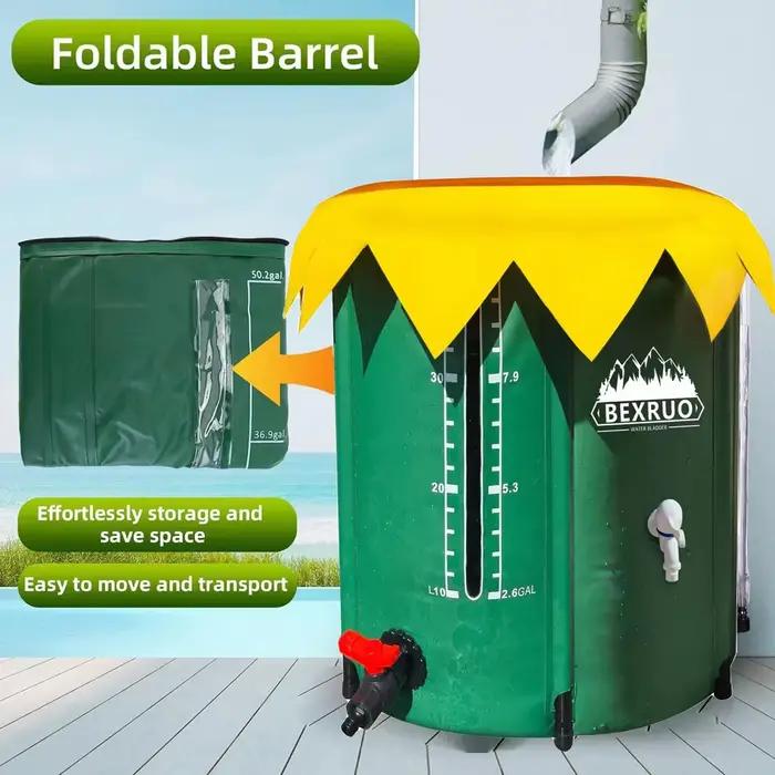 Système de collecte de pluie pliable en PVC