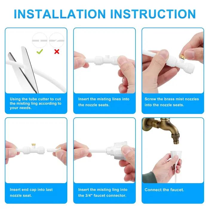 Brumisateur extérieur, tuyau de brumisation + un adaptateur en laiton (3/4")