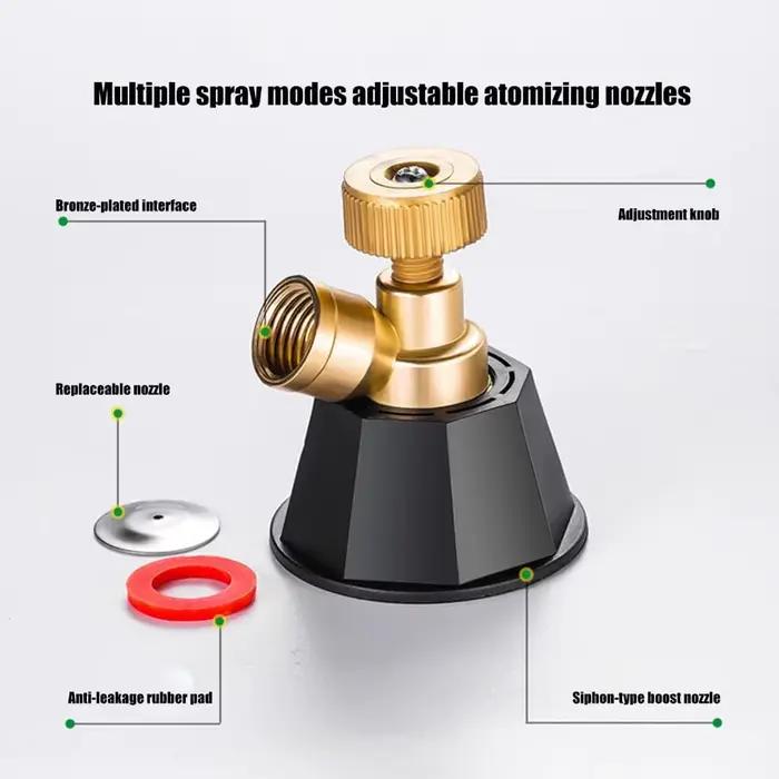 Buse d'atomisation agricole réglable en alliage noir Cyclone pour système d'irrigation et d'arrosage – Fournitures de jardin