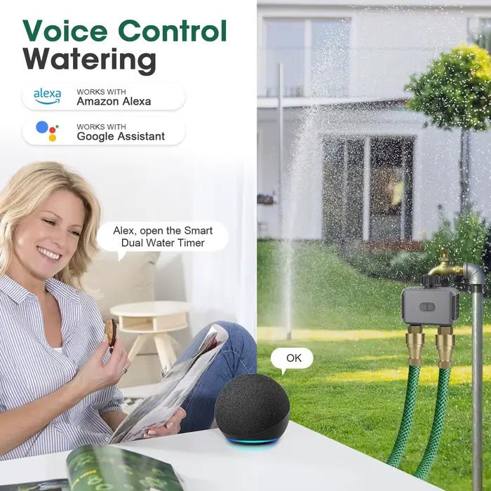 Zigbee/BT minuterie d'eau automatique double tuyau système d'arrosage