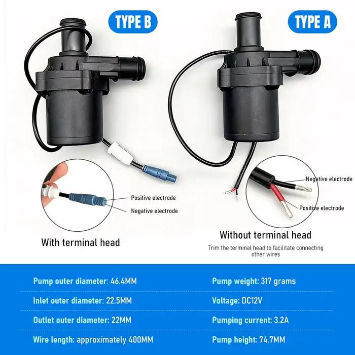 Pompe à eau submersible 12V DC 1200L/H à haut débit