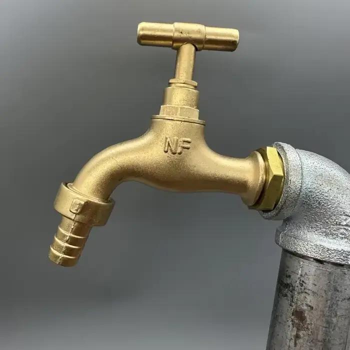 Robinet de jardin en alliage de zinc 1/2 pour irrigation industrielle et domestique avec double raccord