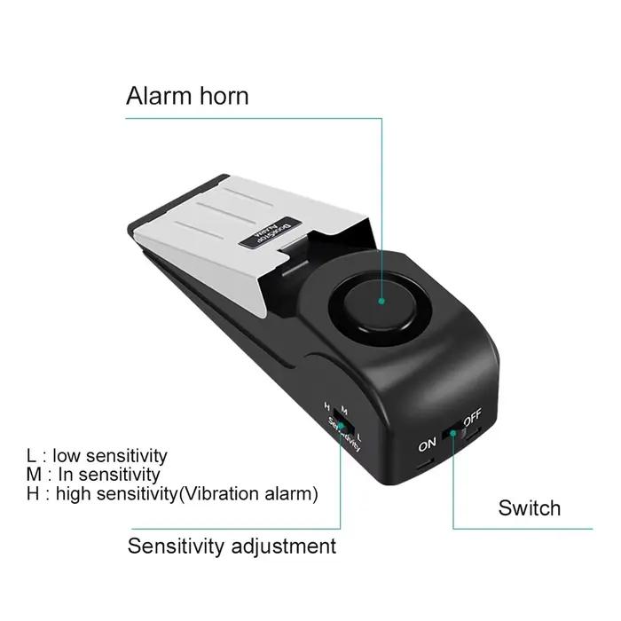 Alarme de butoir de porte, cale de sécurité de porte sirène, porte anti-démarrage, nécessités d'auto-défense personnelle lors de voyager à la maison