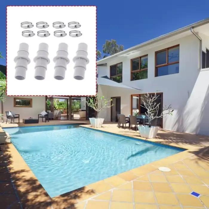 Le paquet remplacement tuyau piscine Flexible contient 4 coupleurs en PVC fiables 8 attaches en acier pour 69HD