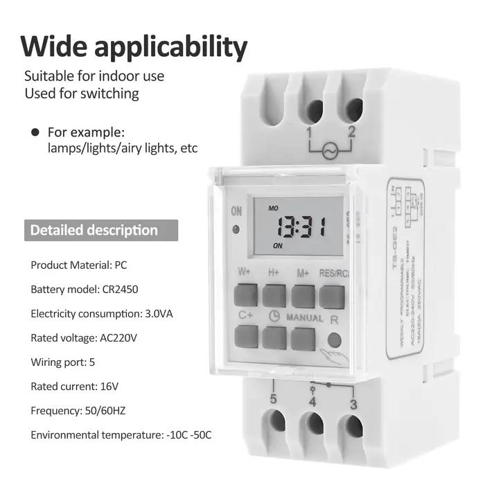 Minuterie numérique pour l'installation dans les panneaux de commande avec écran LCD