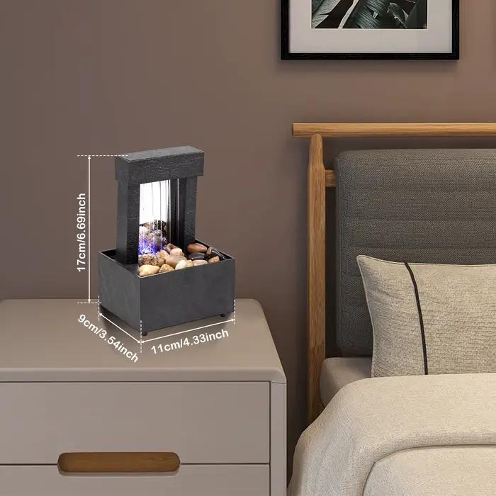 Fontaine de table avec batterie légère/Mini cascade de bureau à commande USB