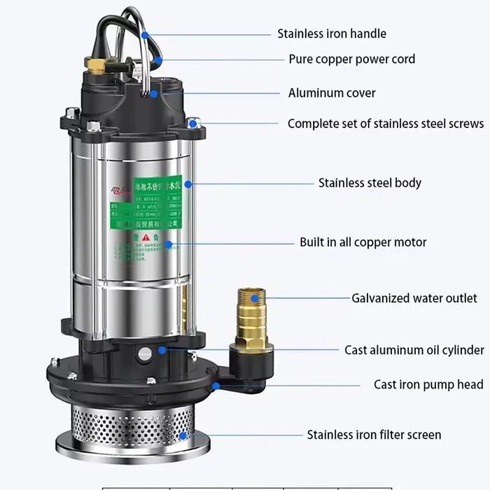 Pompe à eaux usées auto-amorçante en acier inoxydable