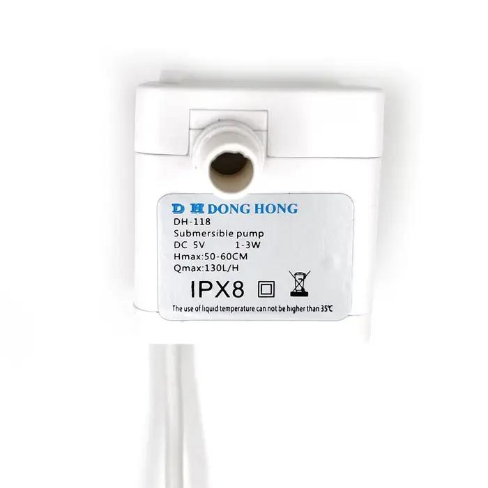 118 Mini pompe Submersible 3W DC 5V 130L/H H-Max50-60CM USB