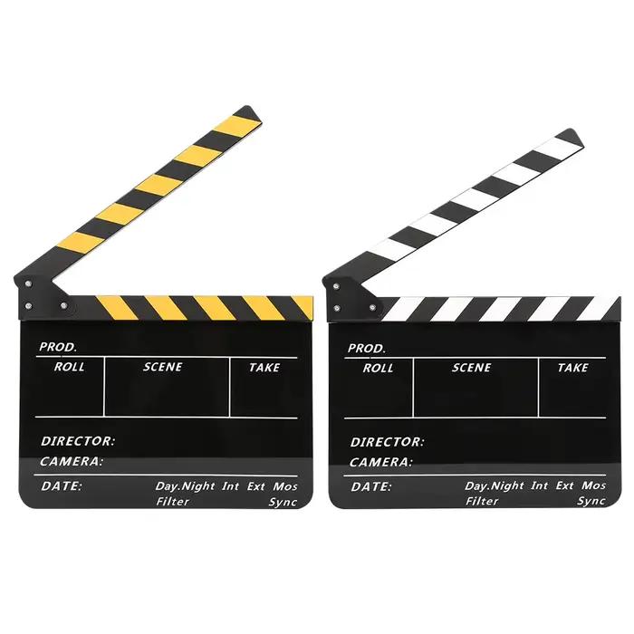Acrylique 30x25cm Clapboard directeur film Clappers Film et télévision photographie accessoire acrylique Clapboard Film Clapboard