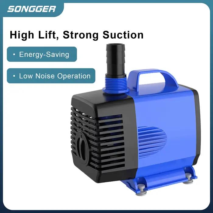 Pompe Submersible Silencieuse 220V pour Aquarium Circulation d'Eau Aspiration Latérale Petit Format Arbre en Céramique et Acier 35W-150W