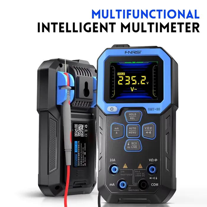 Multimètre numérique FNIRSI DMT-99 True RMS 10000 points de mesure – Testeur de résistance, capacité, fréquence, température, courant, tension et NCV