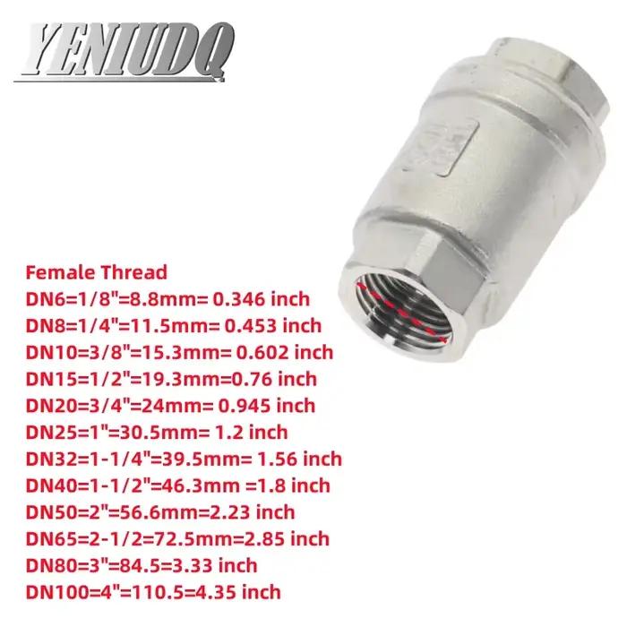 Clapet anti-retour vertical en acier inoxydable 304