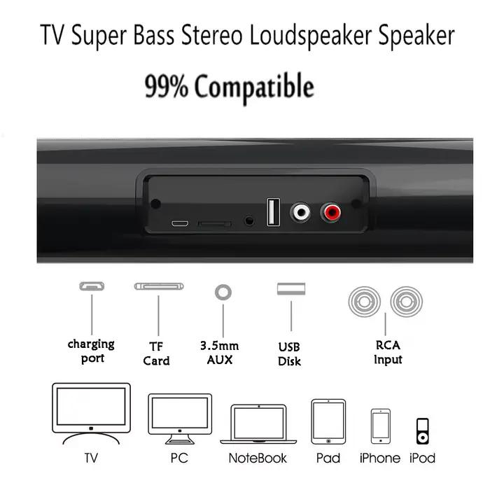 Système de haut-parleurs de barre de son Bluetooth sans fil, haut-parleur sonore Super puissant, filaire, Surround stéréo, projecteur de télévision pour Home cinéma