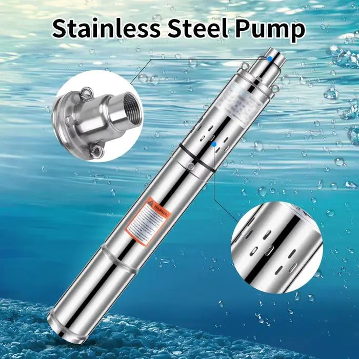 Pompa Submersible 110V 2 pouces de diamètre pour irrigation haute pression pour jardin et utilisation domestique avec certification CE et profondeur de forage jusqu'à 30m