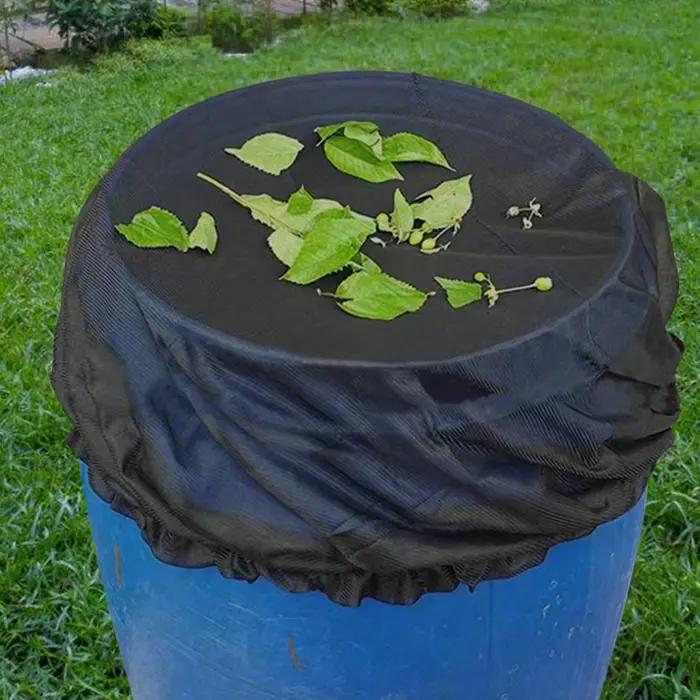 Couverture en filet pour baril de récupération d'eau de pluie avec cordon de serrage réglable