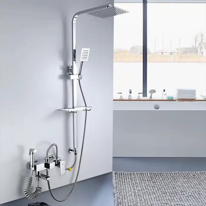 Ensemble de pommeau de douche HOShower avec rallonge de douche en acier inoxydable pour une synchronisation d'eau fluide et durable pour la maison et les cadeaux d'occasion