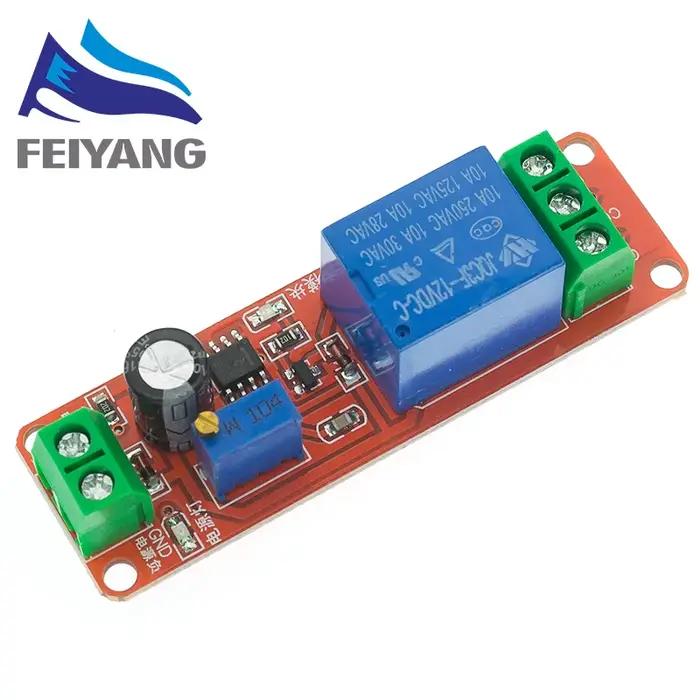 SAMIROB NE555 minuterie interrupteur Module de contrôleur réglable DC 12V minuterie retard relais bouclier 0 à 10 secondes 0 ~ 10S oscillateur de voiture