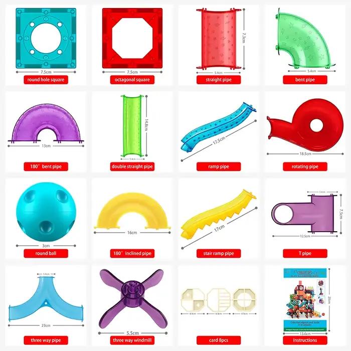 Jeu de construction magnétique Pipe Magnetic Tiles, blocs de construction magnétiques, jouets éducatifs Montessori pour enfants, filles et garçons, cadeau STEM