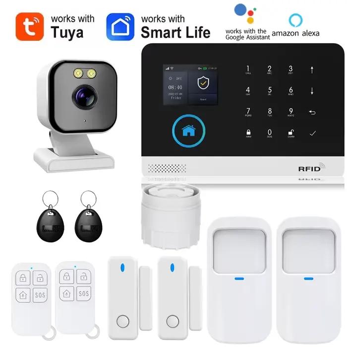 Caméra de surveillance PIR GSM WiFi système d'alarme de sécurité Alexa Tuya vie intelligente voleur invasion domotique alarme système de sécurité