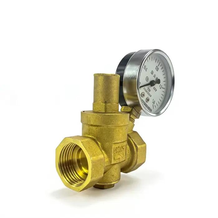 Réducteur de régulateur de pression d'eau en laiton 1/2 "3/4" 16bar DN15 DN20 avec jauge pour Instabilité hydraulique/purificateur