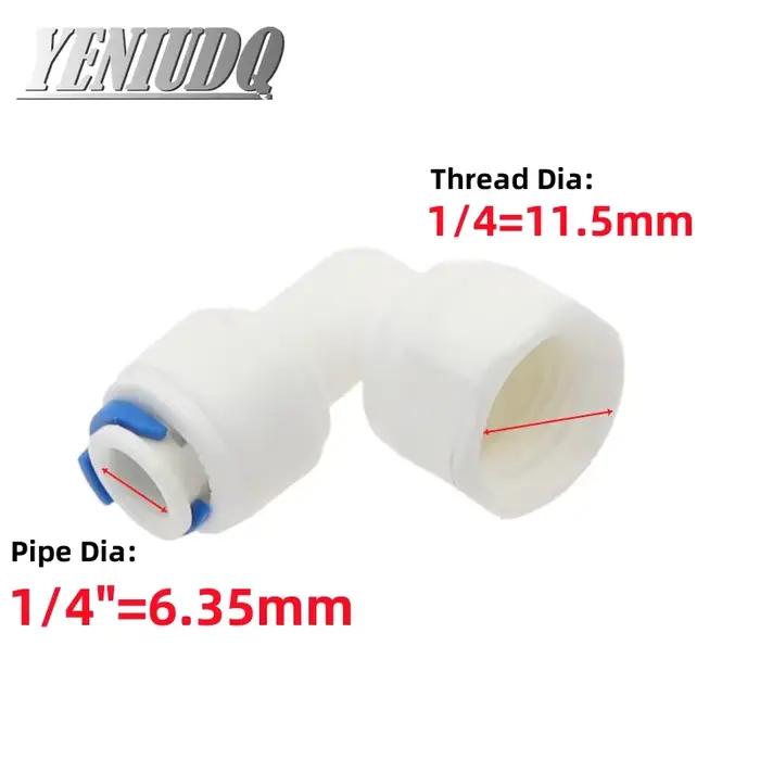 Coude 90 degrés RO accessoires d'aquarium connecteur rapide 1/8 1/4 3/8 1/2 3/4 BSP filetage femelle 6.35mm 9.53mm adaptateur de Tube