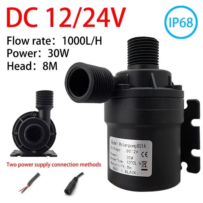Pompe submersible sans balais DC12V DC24V 1000L/H