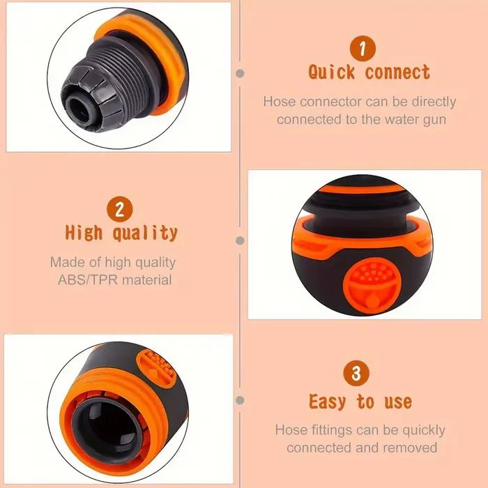 Kit de tuyau d'arrosage 9 pièces – Connecteurs rapides avec valve réglable