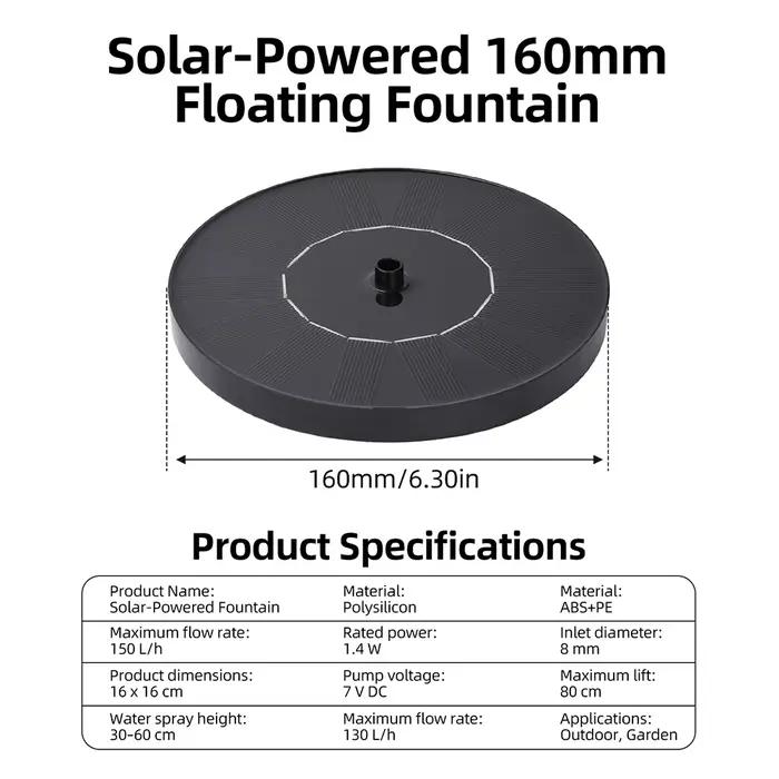 Pompe à eau solaire flottante d'extérieur